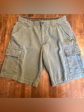Boy Scouts of America Mens Green Cargo Shorts Size 32 Canvas Uniform Short